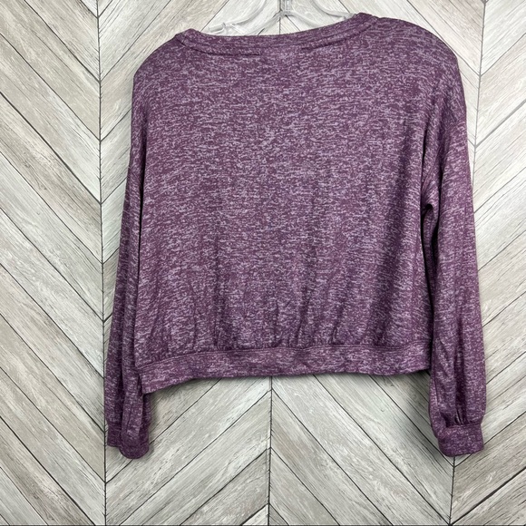 Ivory Ella Heather Purple Cropped Sweatshirt Size Small - Picture 5 of 7